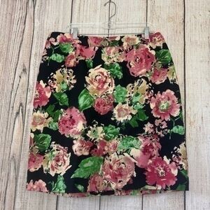 Talbots Womens Floral Pencil Career Skirt size 16W Petite
